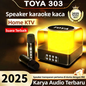 TOYA 303 Bluetooth Speaker with mic Speaker karaoke RGB Warna Bluetooth Speaker 2 MIC HD Sound Quality 4.0 inci/100W