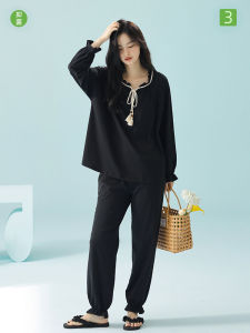 Victorias Pure Cotton Long Sleeve Sleepwear Womens Casual Home Clothes Set Princess Style Loose Fit round Neck Single Button