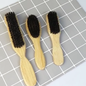 Mens Oil Head & Beard Styling Brush Wooden Boar Bristle Hair Brush Multi Functional Cleaning Brush Hair Care Accessories