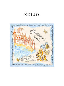 Xinuosichou Silk Scarf Authentic Silk Square Scarf Autumn Winter French Style Scarf Double Sided  Silk Plant Floral