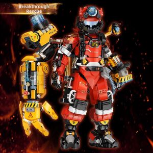 TUSIDI | Firefighter Mech City Hero Rescue Building Blocks Toys