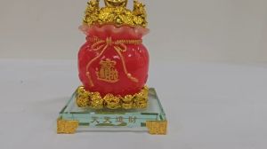 Túi tiền Kim Bảo bằng đá đế kính thu tài hút lộc - Đồ thờ Bình An - Decor phong thủy