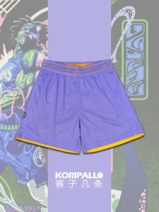 Quần Đùi Nhỏ Kiểu Mỹ Thể Thao Bóng Rổ Quần Đùi Luyện Tập Thoáng Khí Không Quá Đầu Gối Mặc Mắt Lưới Đường Phố 2 Lớp Cho Nam Nữ 3 Tấc