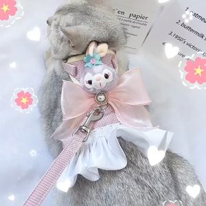 Xingdailu สัตว์เลี้ยงแมวสายรัดหน้า ตุ๊กตากระโปรงขนาด สายจูงสัตว์เลี้ยง