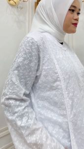 GAMIS MODEL TERLARIS PUTIH KANTONG DUA KATUN