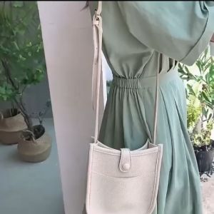 Muji style soft pu front pocket crossbody bag
