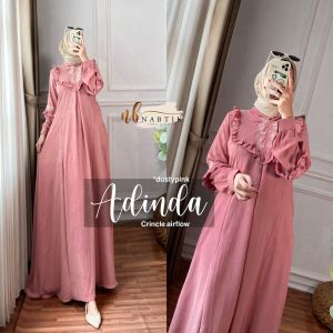 NABTIK ADINDA DRESS WANITA DEWASA BORDIR BUSUI LD 108 ABAYA POLOS KEKINIAN TERBARU 2024