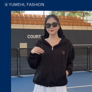 Áo Khoác Nữ Form Rộng Hoodie dưới 70kg Cao cấp boxy phối màu form rộng cho Nữ.