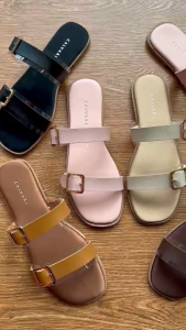 CALVARI - LUCY Sandal Wanita Korea Teplek Casual Kekinian Size 36 - 40 Sendal Flat Cewek Kasual