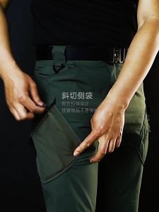 Jeep Mens Tactical Pants Summer Outdoor Hiking Pants Elastic Waterproof Quick-drying Wear-resistant Multi-pocket Pants