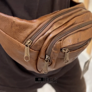 PROMO !! Tas Pinggang Pria Kulit Leather / Tas Slempang Cowok Fashion Polos - WB-571