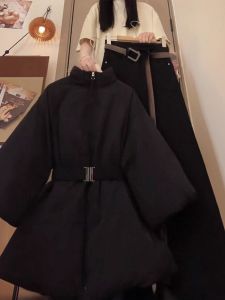 XUECAIQI | Thermal Thickened Black Cotton Suit with Flared Pants