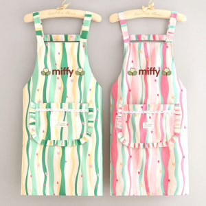 SHOPHOME Celemek Masak Anti Air dan Noda Minyak Kain katun Saku Penyimpanan Apron Warna Cantik CLM08