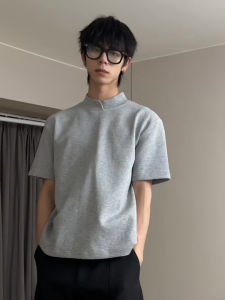 เสื้อยืดแขนสั้นคอตตอนไนโตรเจนเหลวสำหรับผู้ชายในช่วงฤดูร้อน ทรงหลวม ระบายอากาศได้ดี ปกติ แขนสั้น ปกติ