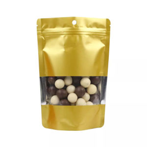 (10 Pcs) Standing Pouch Alumunium Windows Gold | Kemasan Serbaguna | Kemasan Ziplock