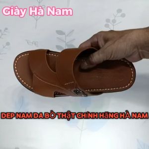 Dép Nam Quai Ngang TiTi ĐÔ Da Bò Thật Cao Cấp DNA2221