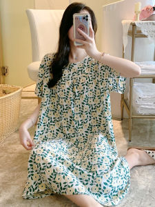 KASIHAN | Cotton-like Large Size Summer Nightgown Dress