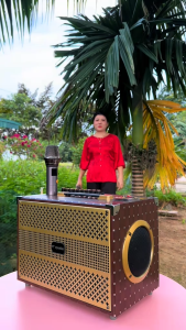 Loa Karaoke Xách Tay KP PT09 3 Đường Tiếng Mạch Reverb Có Cổng Cắm Livestream Kèm 2 Micro UHF Chống HúÂm Thanh Cực Hay Pin Khỏe.