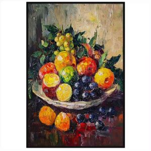 Tranh tĩnh vật hoa quả. Tranh treo tường dán tường sơn dầu tranh trí canvas. CGI-1443