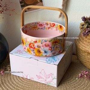 High Appearance Handheld Ceramic Snack and Fruit Basket
