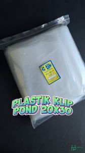 Plastik Klip Pond 20x30 (isi 100pcs) Bening / Packing Baju Oval Jinjing Kaos Seal Zip Lock Cetik