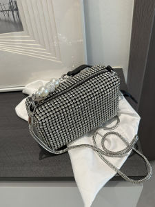 Spring Summer 2025 New Diamond Evening Bag Womens Crossbody Shoulder Bag Sparkling Crystal Handbag Stylish Fashion Accessory