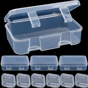 กล่องจัดระเบียบสร้อยคอ 6 ชิ้น กล่องเก็บต่างหู ภาชนะพลาสติกขนาดเล็ก กล่องใส่ต่างหูแบบใส กล่องเครื่องประดับขนาดเล็ก