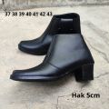 GREEN'D SHOES - Sepatu PDH Resleting wanita / pdh polwan security satpam boots hak 5cm. 