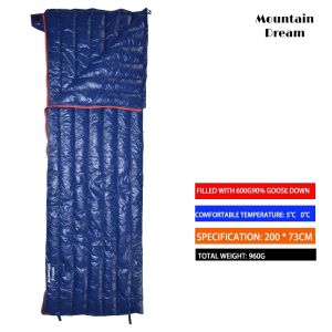 Outdoor Camping Sleeping Bag 90% Goose Down Adult Envelope Type Ultralight Portable Sliping Down Sleeping Bag 3 Season Warm Bag