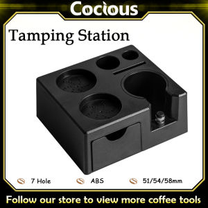 Coffee Tamping Station 51/54/58mm Universal Barista Tools ABS Multifunction Square Drawer Tamper HolderEspresso Accessory for Home