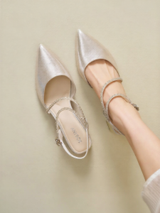 Josiny | French Pointed Toe Comfortable High Heels Wedge Sandals