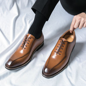 High-End Mens Brown Casual Shoes Increased Height Business Formal British Style Leather Shoes Comfortable Wear for Spring