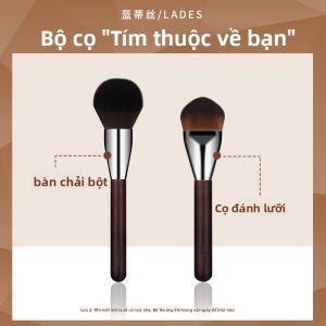 Lades | Bàn chải trang điểm dạng đèn pha lê LADES Tongue Type Powder Brush Foundation Mask Beauty Makeup Setting Brush Pack of 2