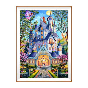 11CT DIY Printed Fabric Cross Stitch Kits Embroidery Needlework Sets DMC Spring Castle Cross Stitch Needle Arts&craft Home Decor
