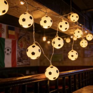 World Cup Simulation Football LED String Lights Indoor Outdoor Party Festival Gathering Atmosphere Decorative Fairy Lights