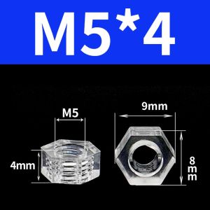 10/50pcs Acrylic Transparent Hexagon Nut M2.5 M3 M4 M5 M6 Clear Nylon Plastic Metric Hex Nuts Hardware