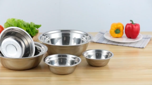 {ซื้อ2แถม2} ชามสแตนเลส ชาม ชามใส่อาหาร ถ้วย ชามใส่อาหาร ถ้วยสแตนเลส ชามใส่ซุป 304 สแตนเลส ปลอดภัย ทนทานต่อการใช้งาน ขนาด19*6.7CM.