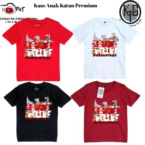 Dirgahayu RI Kaos Garuda Nusantara Merah Putih Anak Laki Laki Perempuan Cotton 30s