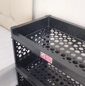 ชั้นวางของ ชั้นวางของพลาสติก 4ชั้น ขนาด 30*50*72ซม. สีดำ ชั้นวางของในครัว แข็งแรง พลาสติกหนา