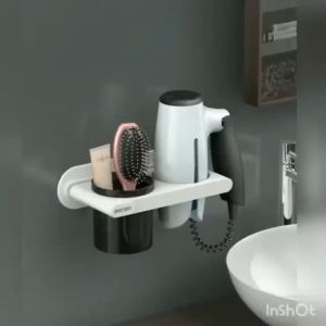 Kệ Nhà Tắm Nhựa ABS Cao Cấp Giá Treo Máy Sấy Tóc Treo Nhà Tắm Dán Tường