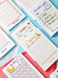 Portable Mini Sticky Notes Tearable Reminder Grid Paper High Aesthetic Value Life Planning Time Tracking Cartoon Design