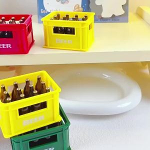 Cute 3D Beer Crate Bottle Opener Magnetic Fridge Magnet Beverage Cap Remover Household Refrigerator Decor Ornament Accessory