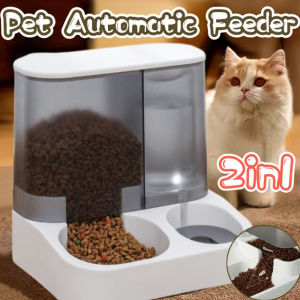 2.8L Pet Feeder 2in1 Automatic Dog Cat Water Food Dispenser Large Capacity Puppy Kitty Food Bowls