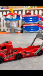 Transforming Fold Cool Truck Toy with Racing Cars for Kids