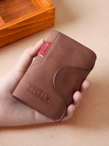 BOVIS Ví Da Chính Hãng Cho Nam Và Nữ Phong Cách Retro Nhiều Khe Cắm Thẻ Dung Tích Lớn Mỏng Đựng Thẻ Kinh Doanh