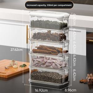 MEIZHUFU | Multi-Compartment Spice Storage Container