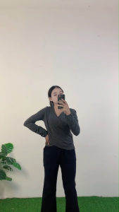 ชุดเซ็ตสองชิ้นสไตล์วินเทจ เสื้อ+กางเกง  ใส่สบายตลอดวัน