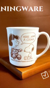 [Hiếm] CorningWare USA - Snoopy - 01 Chiếc Cốc/ Ly Bằng Sứ Chịu Sốc Nhiệt Cute