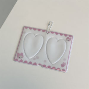 Cute Dual Card Position Photo Card Holder 3inch Couple Photo Protection Cover Kpop Idol Photo Card Holder Pendant Ornaments
