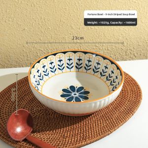 SHELI | Japanese Style Deep Ceramic Dinner Plate